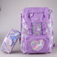 ⭐⭐Ready Stock Australia smiggle Stationery Student Backpack Anti-Drop-Off Waist Buckle School Bag Outdoor Backpack Shiny Unicorn