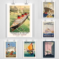 Cunard Line Titanic Express Luxury Holiday Cruises Vintage Travel Ship Poster Canvas Painting Wall A