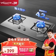 万和（Vanward）家用台式嵌入式燃气灶具 双眼灶 4.2kW大火力 不锈钢煤气炉煤气灶 JZY-B6B338XW（液化气）