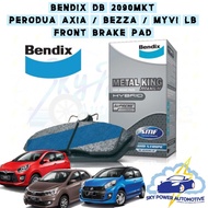 PERODUA AXIA / BEZZA / MYVI LAGI BEST ICON FRONT BRAKE PAD (DB 2090MKT) BENDIX METAL KING TITANIUM B