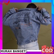 . Crop Jeans Jacket Rawis Women'sWanita Denim Jeans Jacket Ol374 Amanda Amr Drawstring Denim Origina