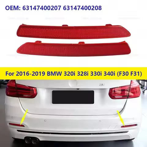 For 2016-2019 BMW 320i 320ix 328i 328d 330i 330ix 330e 340i 340ix (F30 F31) Rear Bumper Reflector St