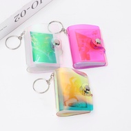 Portable 1 Inch/ 2 Inch Mini Photo Album Laser Snap Button Design Backpack Keyring Photo Card Holder