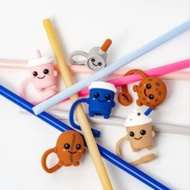 ZUS COFFEE Buddy Silicone Straw Cap 1pc [Frappe Cafe Latte Cookies Coffee Bean Pinky Boo Blue Buddy]