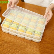 EPOCH Microwave Thawable Dumpling Box, Fresh-Keeping Plastic Frozen Dumpling Box, Practical Sealed Transparent with Cover Dumpling Container Home