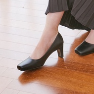 [CUSTOMADE WOMAN] 6/8cm Modern Squared Toe Chunky pumps heels_Black/Beige_CW0020