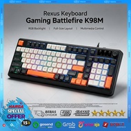 RGB Keyboard Gaming Keyboard/ Rexus K98M 98-Key USB PC Rounded Keycaps Membrane/
