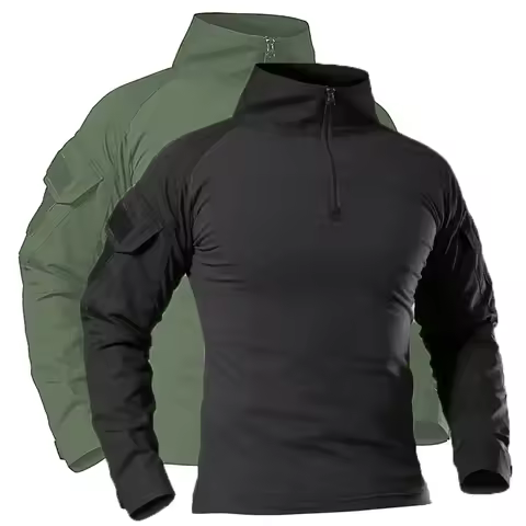 Oversized Streetwear Outdoor Hiking T-Shirts Men Combat CP Long Sleeve Hunting Climbing Shirt Cotton