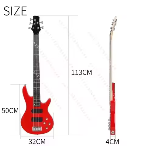 5 Strings Electric Bass 24 Frets Maple Body Neck Bass Guitar Stringed Instruments Electric Bass Guit