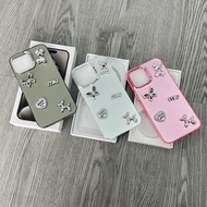 Titanium matte case with metal camera border MORE B.BRICK BEAR CHARM SET WITH M PRINTED PATTERN with