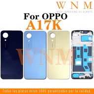Back Battery Cover Housing For OPPO A17K CPH2471 LCD Housing Middle Frame Plate Cover Bezel replacem