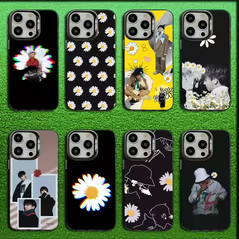 Chrysanthemum Singer GD G-Dragon Phone Case For iPhone 16,15,14,13,12,11,Mini,Pro,SE,MAX Gray Matte