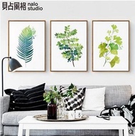 A leaf of the world Nordic leaves of the specimen plant living room triple sofa background wall