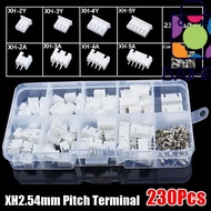 BAIHEE 230Pcs 2.54mm Pitch Terminal, Male And Female Housing Kit Pin Connector,  4 Value 2p 3p 4p 5p