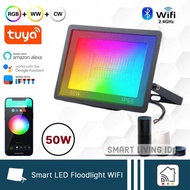 LAMPU SOROT TUYA SMART LED FLOOD LIGHT 50W WIFI RGB GW51 - CAHAYAMEGAH