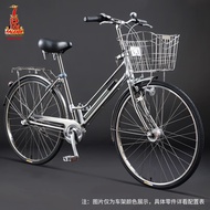 HY/🎁RALEIGH City Bicycle Male Shuttle Bus Shimano Inner Three Speed Stainless Steel Frame26Geared Bicycle-Inch British L