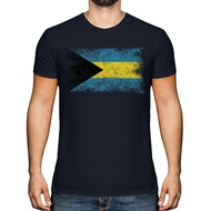 Vint Bahamas Distressed Flag Mens T-Shirt Top Bahamian Shirt Football Jersey Gift