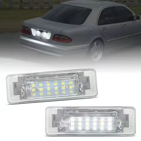 2Pcs For Benz W210 E300 E320 E420 E430 E55AMG W202 C230 C280 C43AMG White LED Number License Plate L