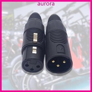 Aur Multipurpose 3Pin XLR Male Female Plug Wire Connector 3Poles XLR Microphone Plug