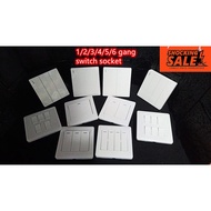 ️SHOCKING ️WHITE ELECTRIC SWITCH SOCKET 1-6GANG 2Way/ 1-6GANG 1Way LAMP FAN POWER PLUG 10A MODERN SU