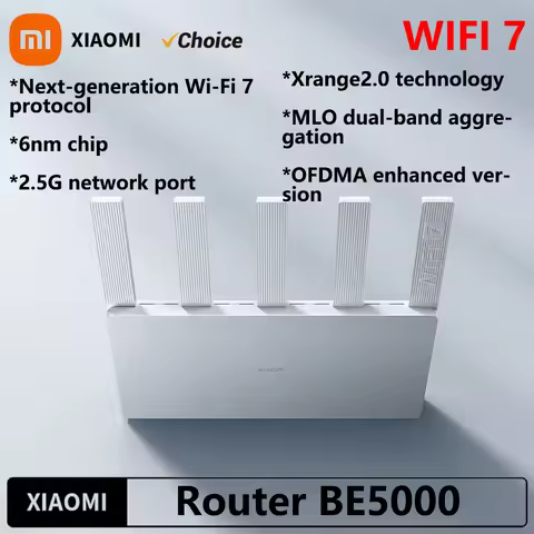 Xiaomi BE5000 Router Wi-Fi 7 Dual-Frequency Mesh Network 2.4/5GHz with 2.5G High-Speed Port IPTV OFD