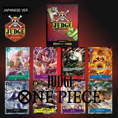 Diy One Piece Card Japanese Judge Promo Tcg Crocodile St17-001 O-Nami St18-002 Op10-049 Sabo Op09-07