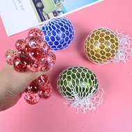 [SG SELLER]Creative Mesh Squishy Squeeze Ball Colorful Grape Water Ball Games Stress Relief Trick Toys Decompression