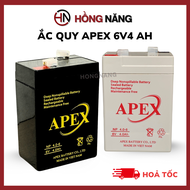Bình ắc quy 6v4ah APEX cho ôto xe điện trẻ emcân điện tử loa kéođồ chơi điện phụ kiện điện tử