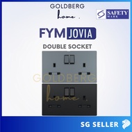 [🇸🇬 Seller] FYM Jovia Double Socket Outlet Dark Silver Black | Goldberg Home