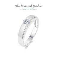 TDG 10K White Gold Lab-Grown Diamond Women's Ring