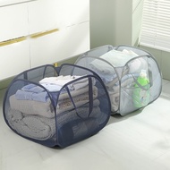 [Faster YG] ตะกร้าซักผ้าพับได้90L ตะกร้าใส่เสื้อผ้าแบบตาข่ายพร้อมที่จับเสริมสำหรับงานซักรีดห้องน้ำหอ