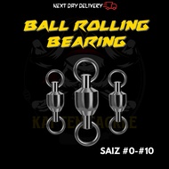 Million Fishing 5pcs Bebola Berpusing Galas Ball Rolling Bearing Swivel Double Welded Connector Smoo