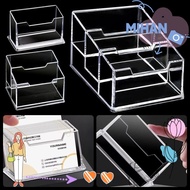 MIHAN 1Pcs Business Card Box, Display Stand 1/2/3 Grids Bussiness Card Holder,  Transparent Acrylic 