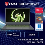 MSI Delta 15 A5EFK-058MY 15.6" Laptop/ Notebook (Ryzen 9 5900HX, 16GB, 1TB, AMD RX6700M, W11H, 240Hz)