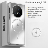 For Honor Magic V3 V 3 V5 Case Thin&Light Magnetic Wireless Charging AG Frosted PC Hard Flip Phone C