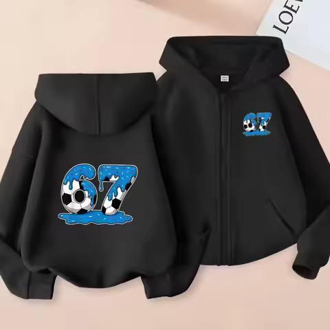 Spring Autumn six seven meme 3-12 Years Children zipper hoodies Tracksuit Fashion 67 Kid's Clothes H