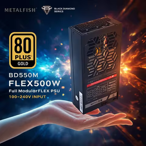 METALFISH Flex 500/600W 80PLUS GOLD Full Modular Power Supply Flex-ATX 1U PSU For ITX Mini PC POS NA