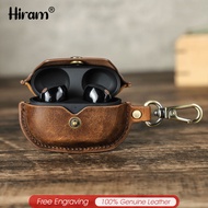 Hiram Handmade Genuine Leather Earphone Case for SONY-WF-1000XM5 Headphones Shell Bluetooth Wireless Charge Box