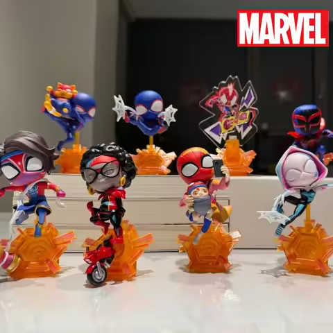Genuine Marvel Spider Man Across The Spider Verse Blind Box Collectible Mini Spider Cat Figurine Des