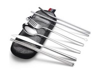 全城熱賣 - 韓式便捷餐具（銀色7件套/深色袋）