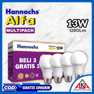 Paket 4 Pcs HANNOCHS Alfa Multipack Bohlam Lampu LED 6 / 10 / 13 Watt