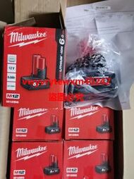 雲尚優品 Milwaukee 全新米沃奇 美沃奇M12B6充電式紅鋰電M126.0 6AH鋰電池諮詢下標