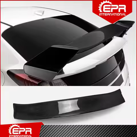For Civic Type R FK2 2015-2017 OEM Carbon Fiber Rear Spoiler Blade Glossy Carbon Splitter Lip (5 Doo