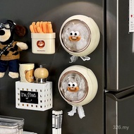 Suction Cup Plastic Wrap Cover Storage Box Kitchen Refrigerator Wall Wall Hanging Large Capacity Car