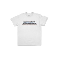 Children's Train Locomotive T-Shirt CC203 White n Blue (2 lines biru) | Railindo - Side Looks