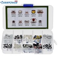 250PCS/Box 10 Types Tactile Push Button Switch Car Remote Control Keys Button Micro Momentary Key Auto Accessory