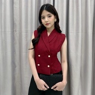 ENMEI Gia Vest 212 - Women's Vest Top - Women's Vest - Tweed Top - Sleeveless Top