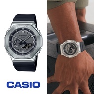 NEW นาฬิกาข้อมือ GM-2100-1A Silver กรอบโลหะ สายเรซิ่น สินค้าประกันร้านค้า