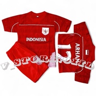 Arhan's Latest Indonesian National Team Football Jersey Set for Children Ages 1-12 Years
