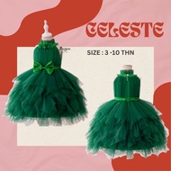 Celeste Green Party Dress / Girls' Tutu Party Dress